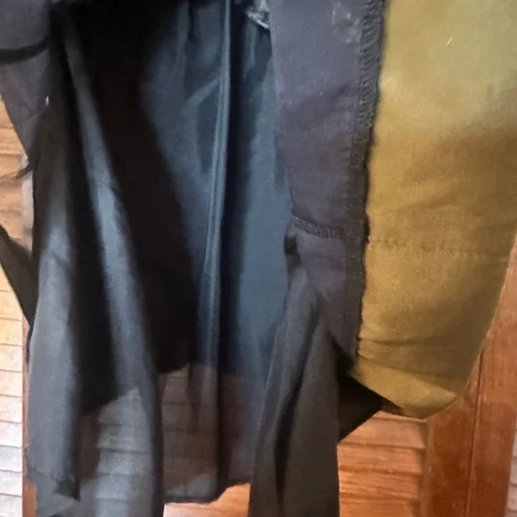 Hale Bob silk velvet burnout beaded babydoll top in black and olive green size M - Picture 9 of 11